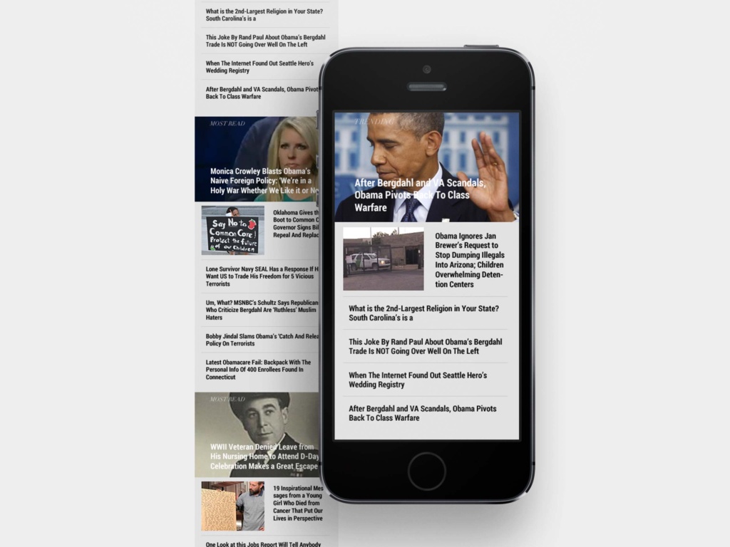 IJR mobile news interface showing trending and most-read stories in a mobile layout.
